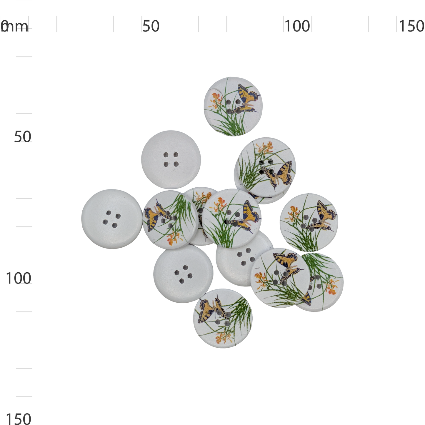 Butterfly In The Grass Button