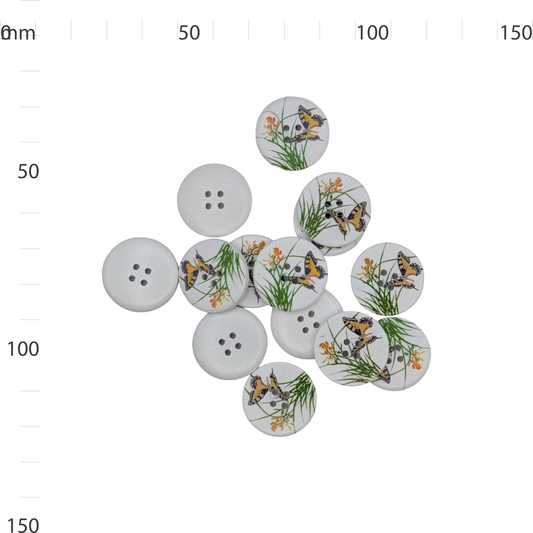 Butterfly In The Grass Button