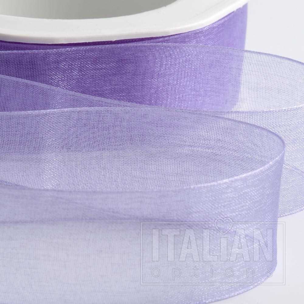 Lilac Organza Woven Edge Ribbon 38mm x 20m
