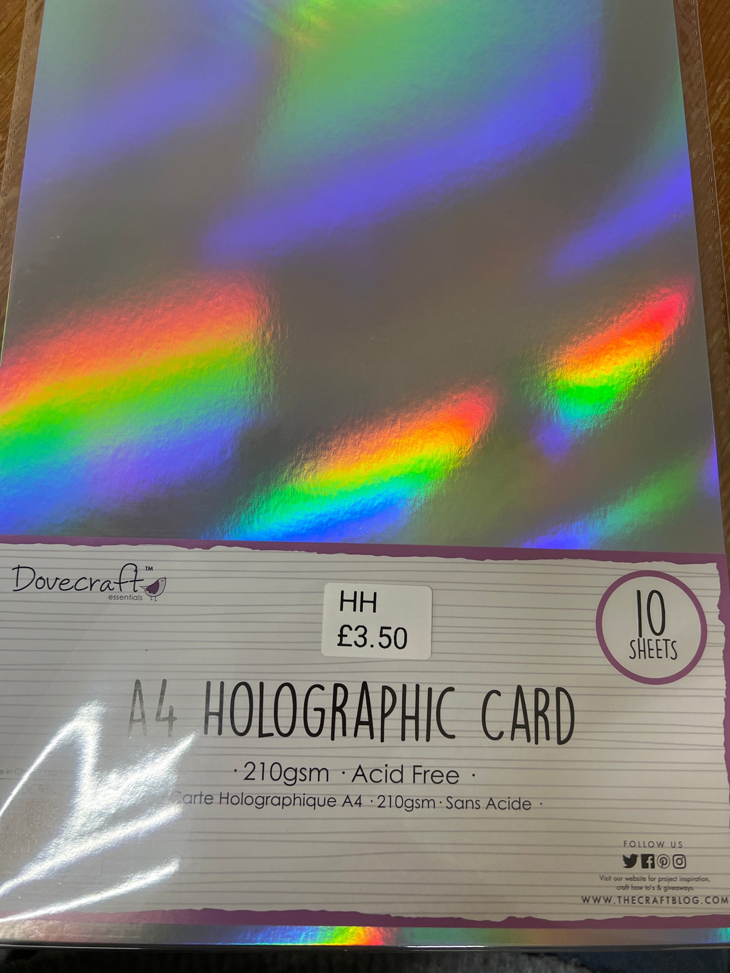 Dovecraft A4 Holigraphic card