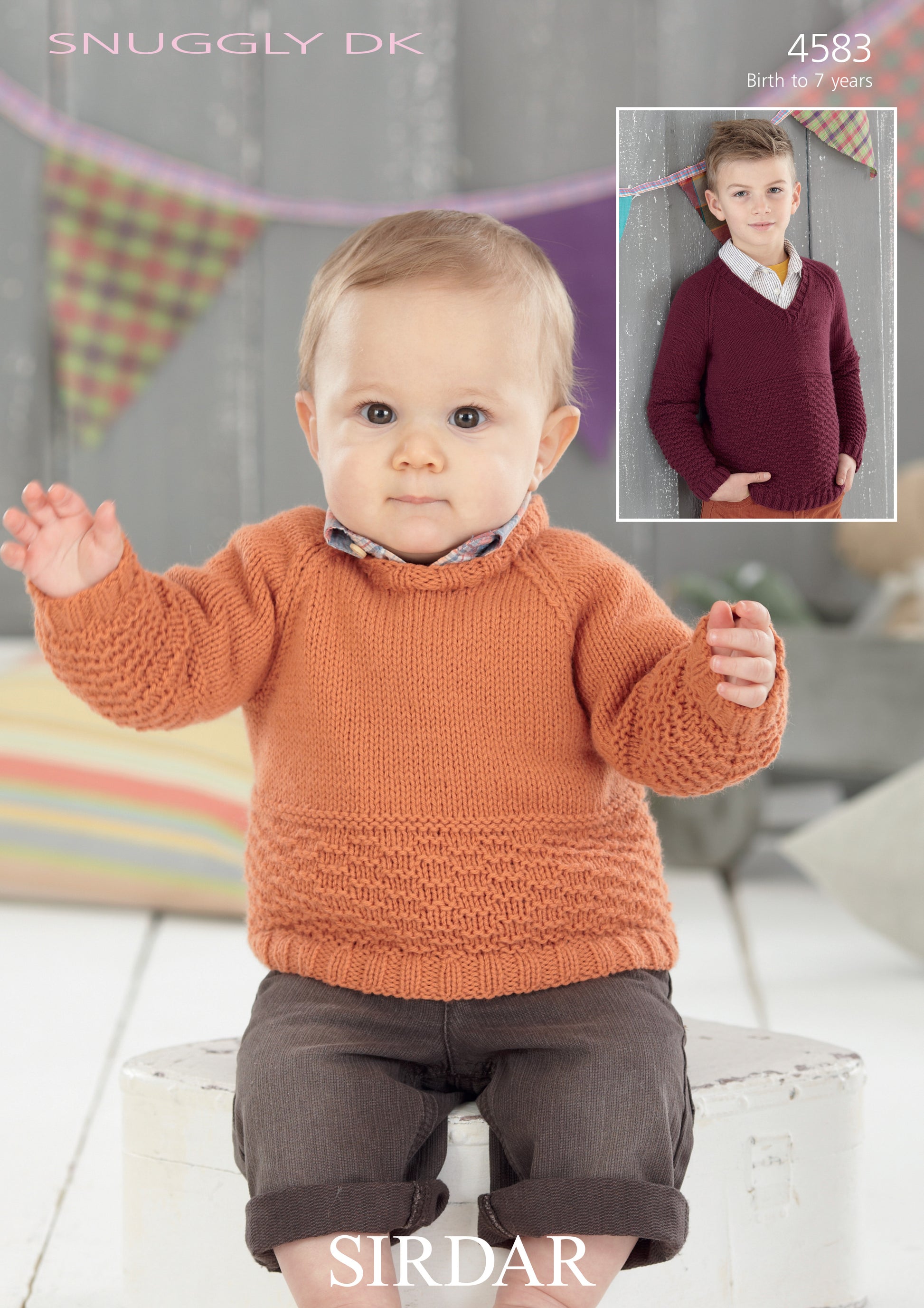 Sirdar Pattern 4583 - Round neck & V neck sweaters-Sirdar snuggly DK - Product image