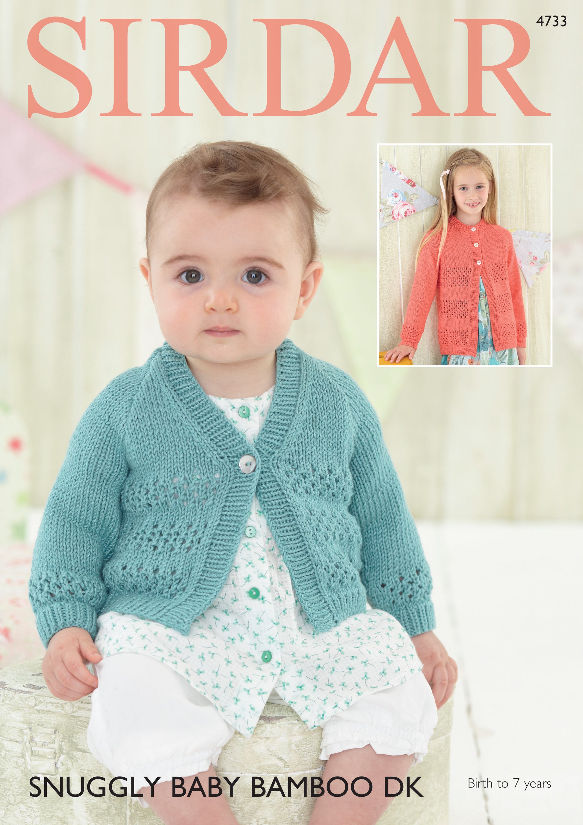 Sirdar Pattern 4733 - V neck & round neck cardigans-Sirdar snuggly baby bamboo DK - Product image