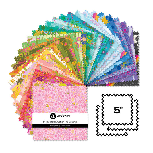Andover Fabrics Menagerie - 5 Inch Charm Pack (42 Cuts)