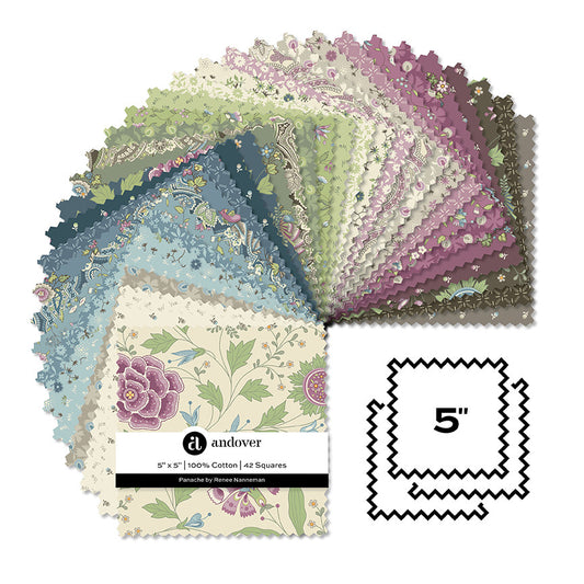 Andover Fabrics Panache - 5 Inch Charm Pack (42 Cuts)