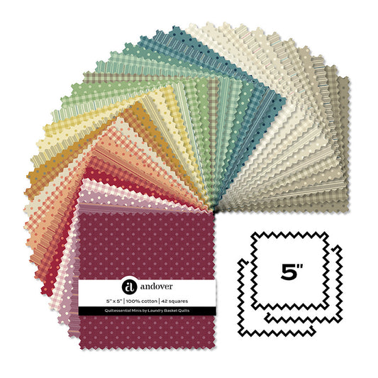 Andover Fabrics Quiltessential Minis - 5 Inch Charm Pack (42 Cuts)
