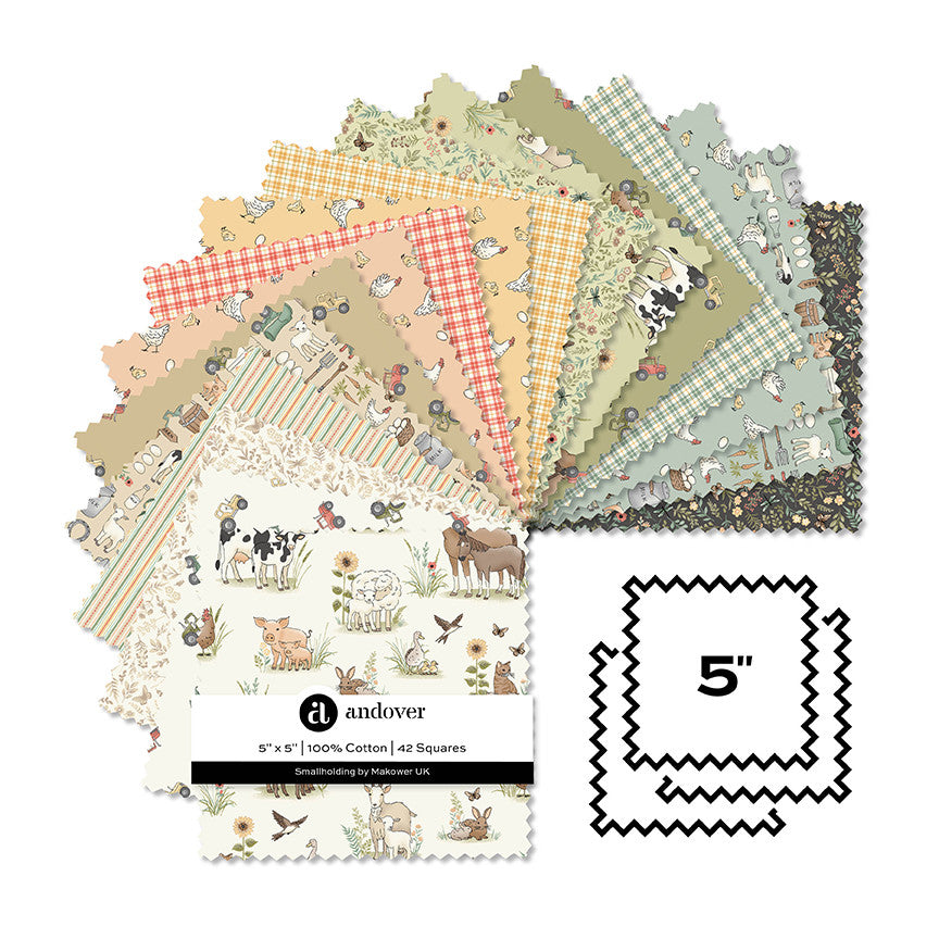 Makower UK Smallholding - 5 Inch Charm Pack (42 Cuts)
