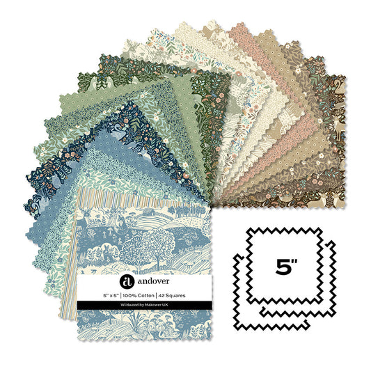Makower UK Wildwood - 5 Inch Charm Pack (42 Cuts)
