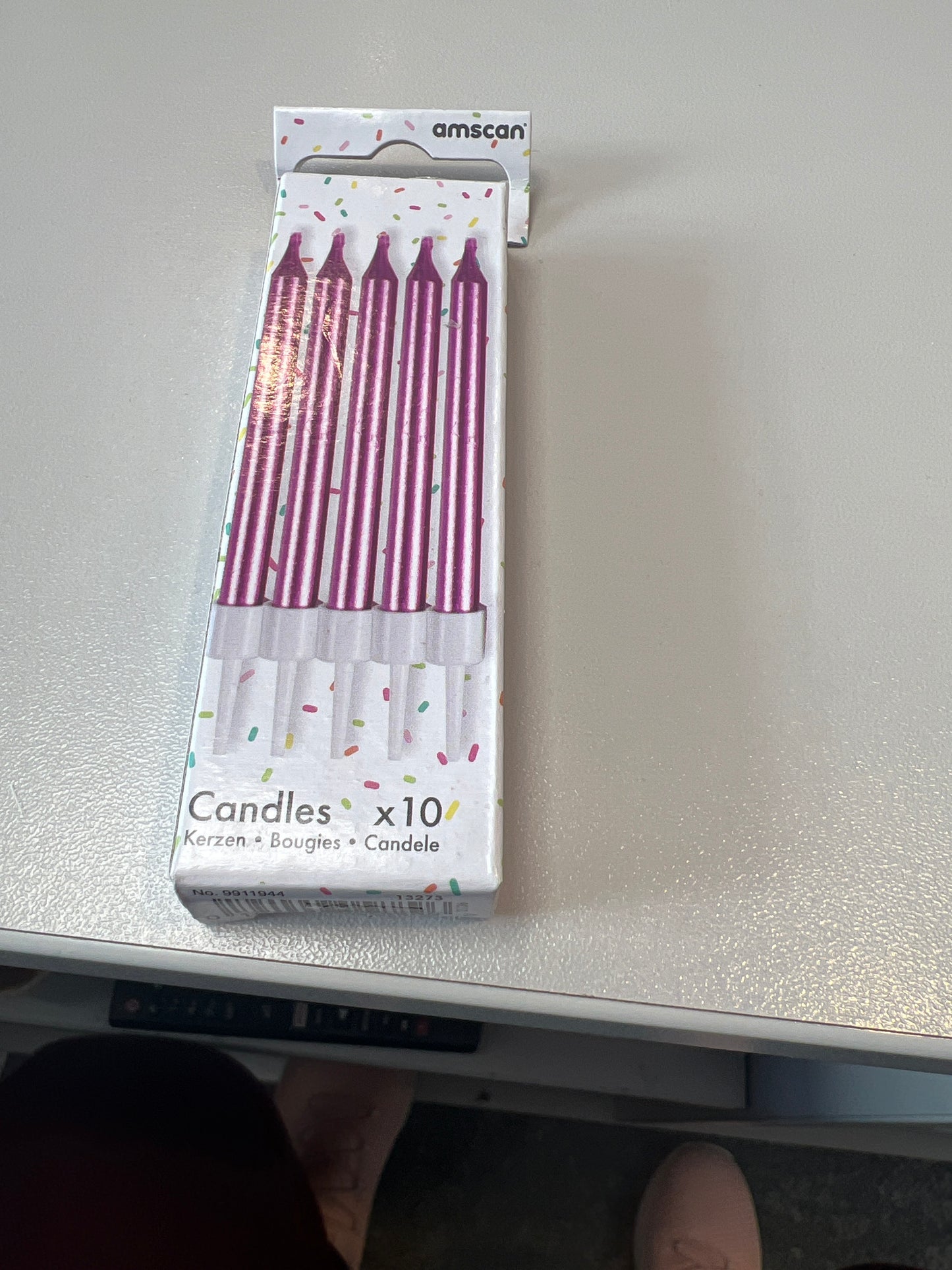 6cm metallic pink cake candles