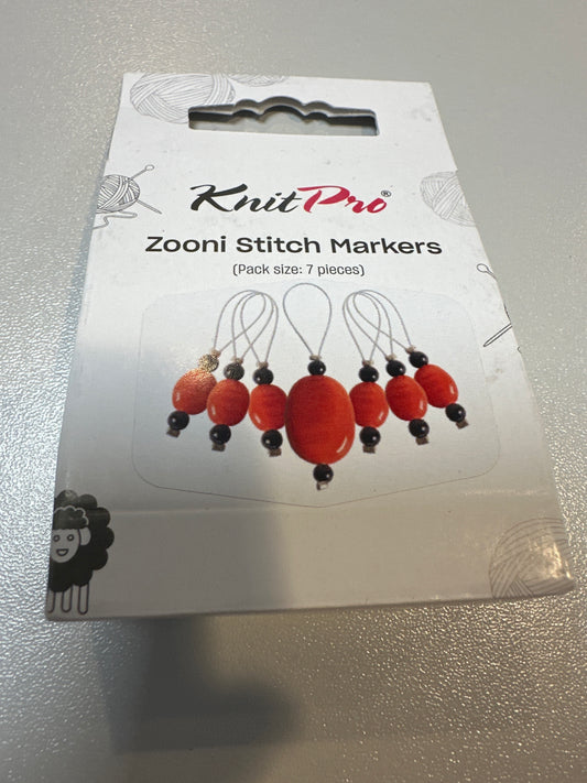 KnitPro Zooni Stitch Markers. Tangerine