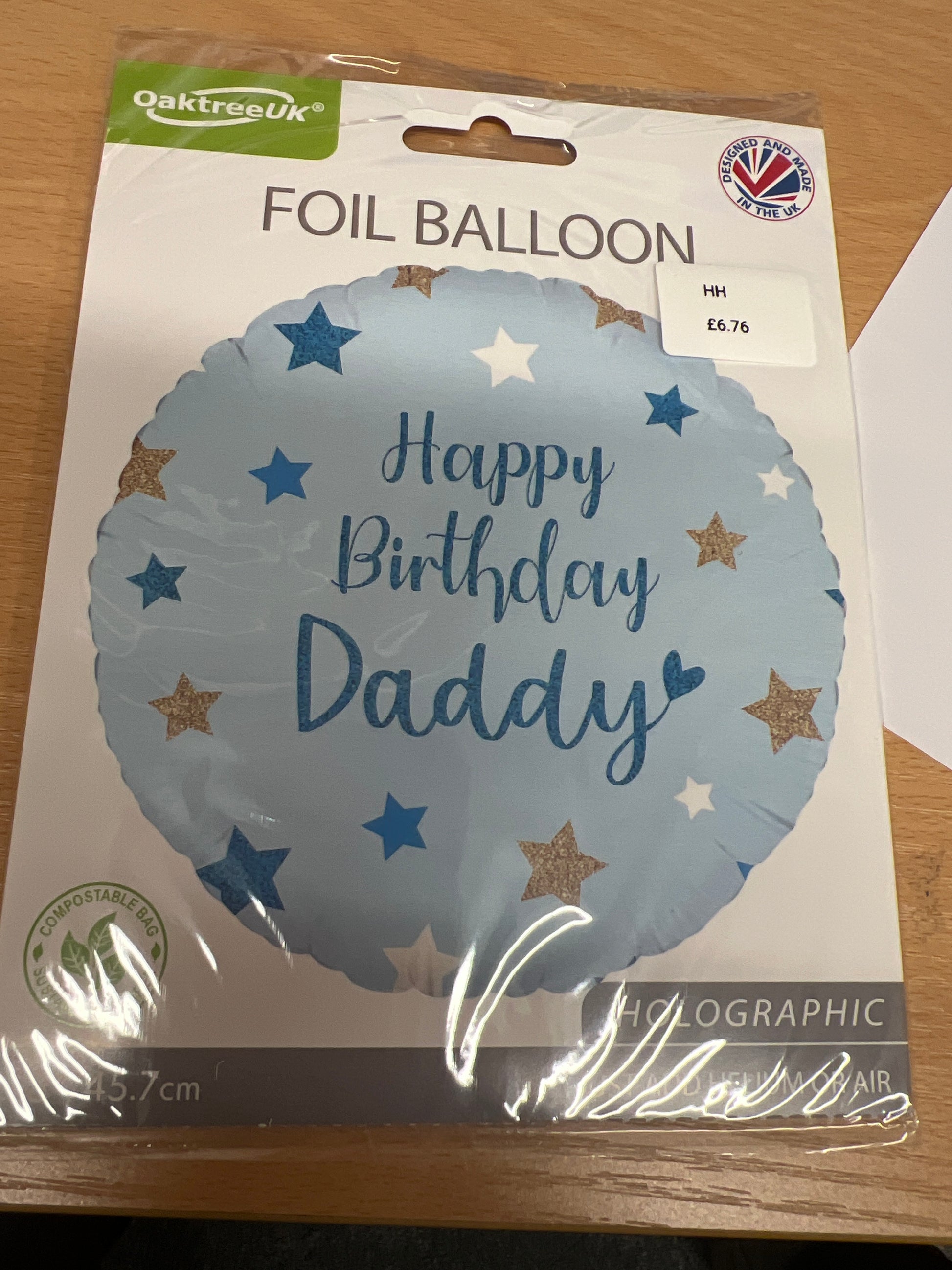 Happy birthday daddy helium balloon