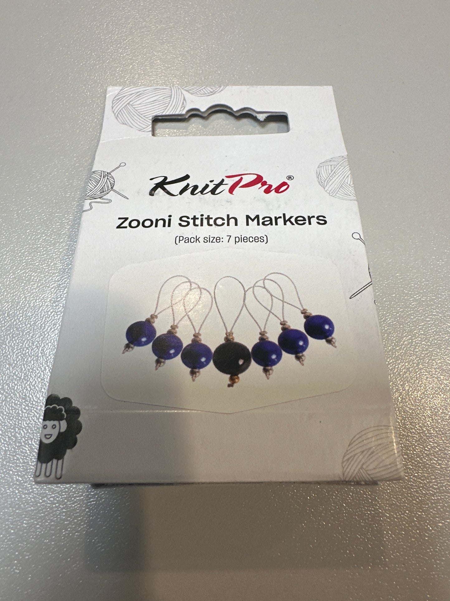 KnitPro Zooni stitch markers. Bluebell