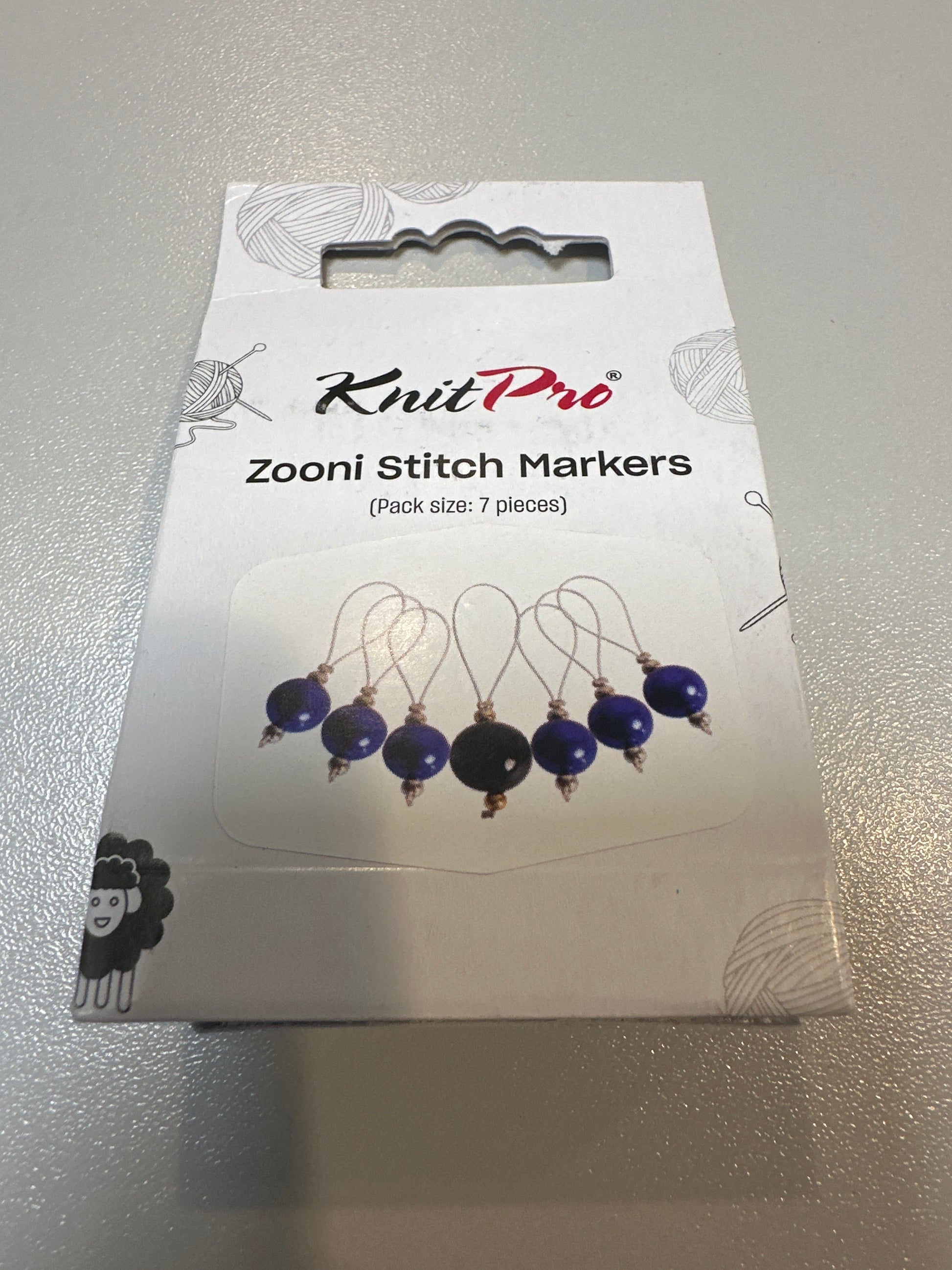 KnitPro Zooni stitch markers. Bluebell