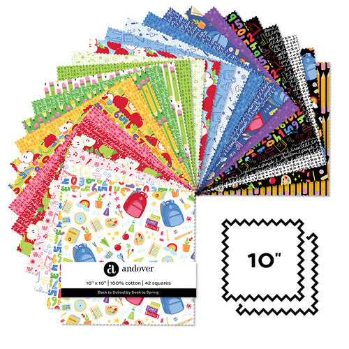 Andover Fabrics Back to School by Seek to Spring - 10" Layer Cake