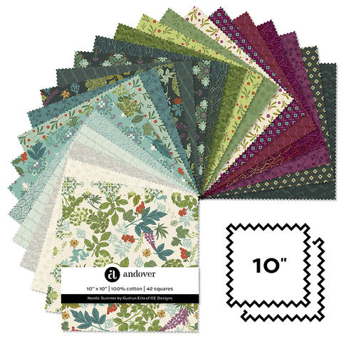 Andover Fabrics Nordic Summer by Gudrun Erla of GE Designs - 10" Layer Cake