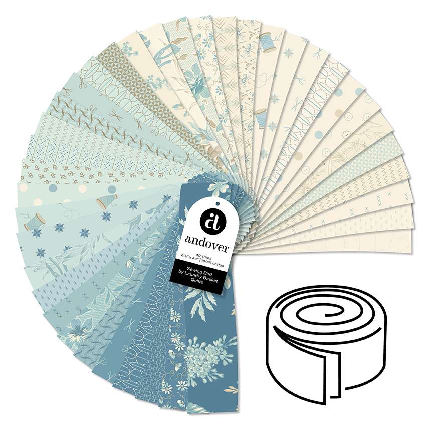 Andover Fabrics Sewing Bird Jelly Roll