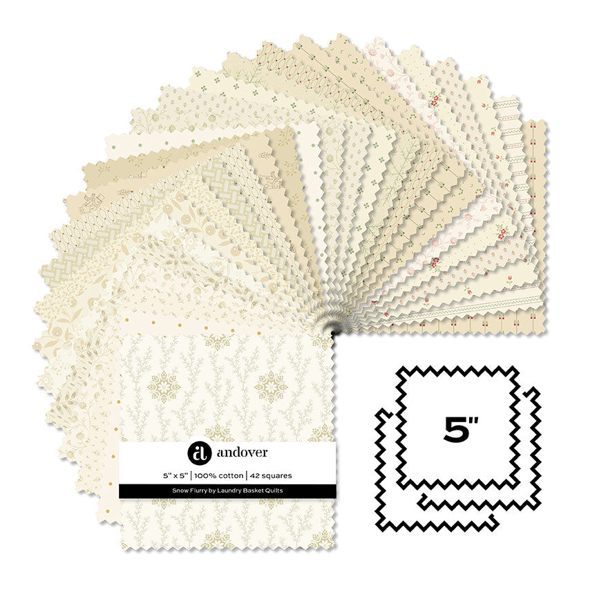 Makower UK Snow Flurry - 5" Charm Pack (42 Squares)