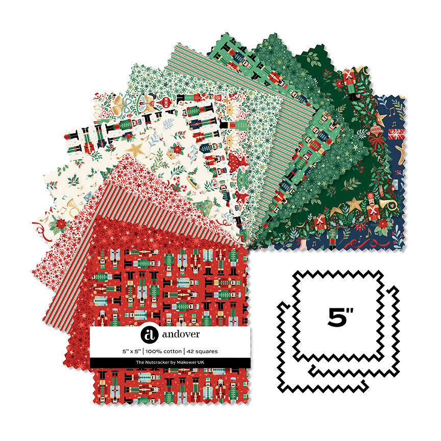 Makower UK The Nutcracker - 5" Charm Pack (42 Squares)