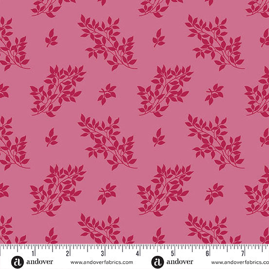 Leafy Dusty Pink - Moody Hues quilting fabric by Andover Fabrics