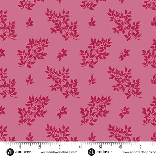 Leafy Dusty Pink - Moody Hues quilting fabric by Andover Fabrics