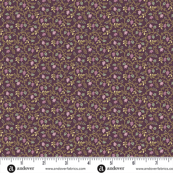 Andover Fabrics Autumn Bouquet by Renee Nanneman - Twining Purple
