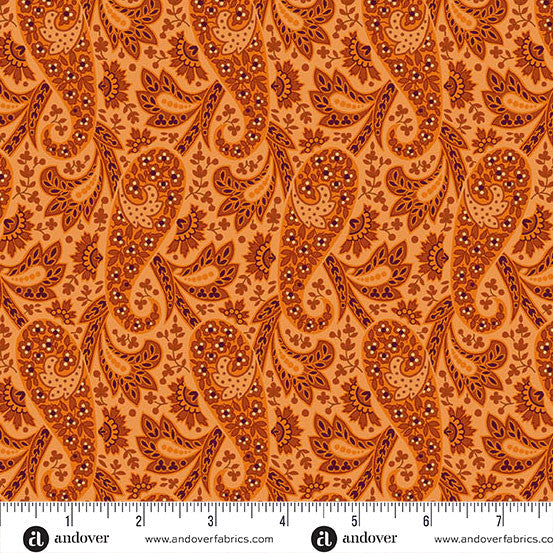 Andover Fabrics Nightfall by Andover Fabrics - Paisley Orange