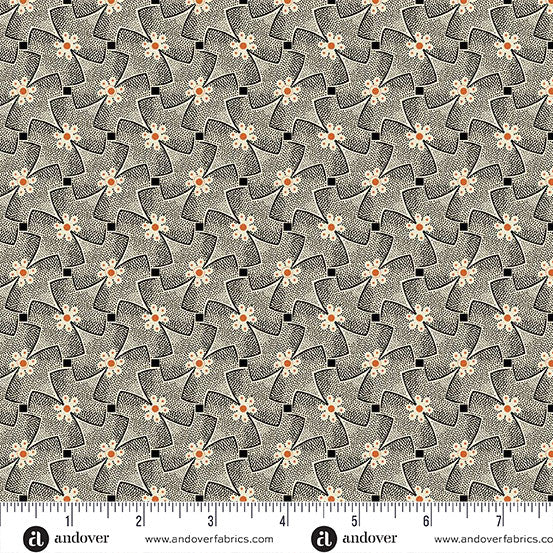 Andover Fabrics Nightfall by Andover Fabrics - Whirly Gig Black