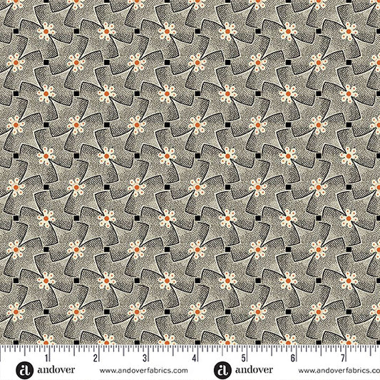 Andover Fabrics Nightfall by Andover Fabrics - Whirly Gig Black