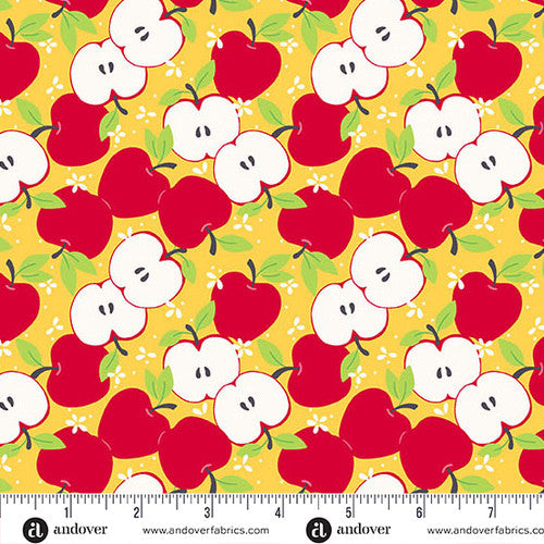 Andover Fabrics Back to School by Seek to Spring - Apples Sunshine