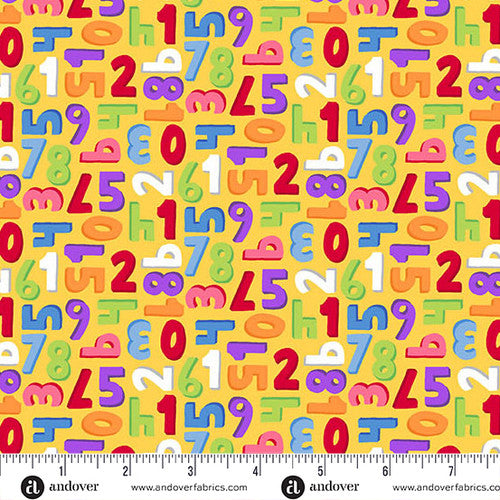 Andover Fabrics Back to School by Seek to Spring - Numbers Sunshine