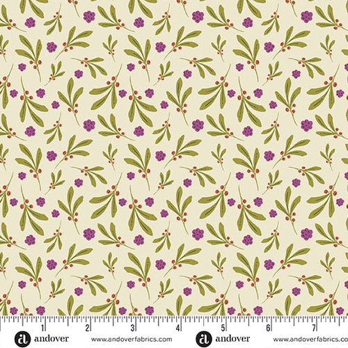 Andover Fabrics Nordic Summer by Gudrun Erla of GE Designs - Berry Spray Buttermilk