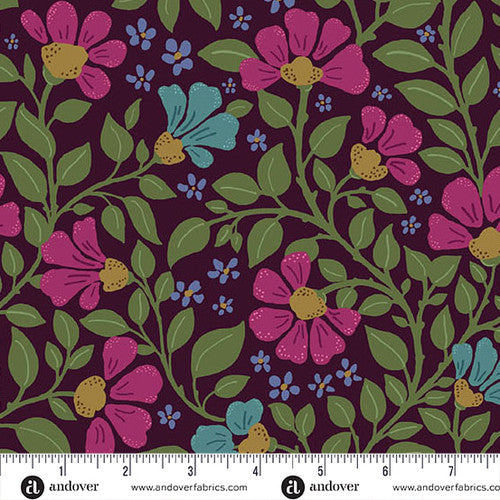 Andover Fabrics Lush by Nancy Rink - Wild Garden Berry