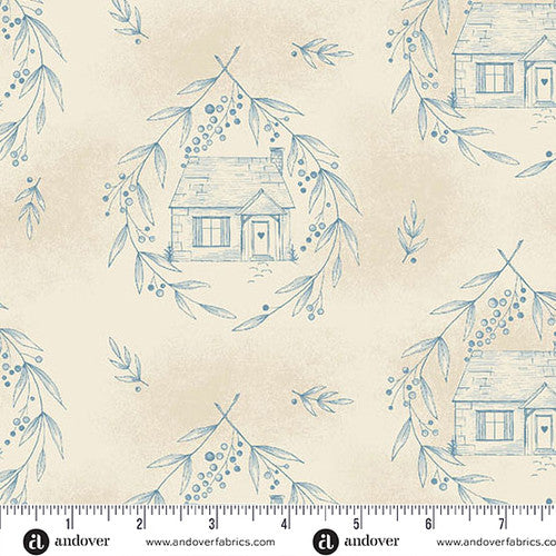 Andover Fabrics Special Delivery by Laundry Basket Quilts - Cozy Cottage Blue Willow