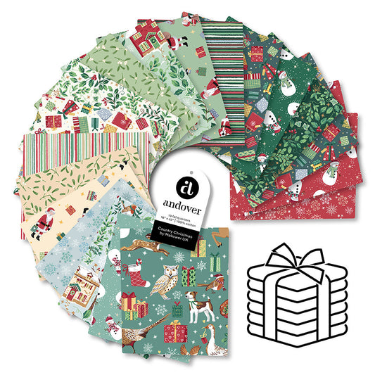 Makower UK Country Christmas - Fat Quarter Bundle (19 Cuts)