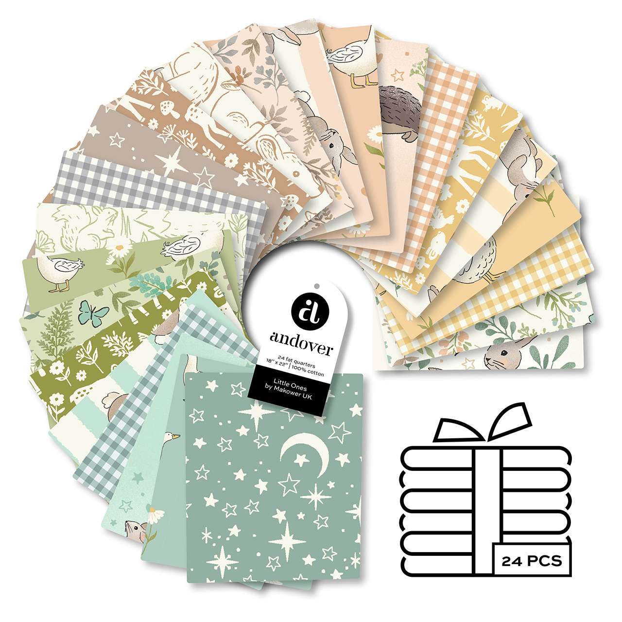 Little Ones Fat Quarter Bundle - Little Ones quilting fabric by Makower UK