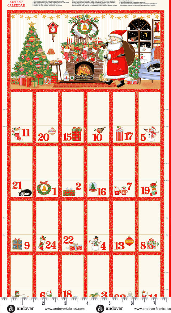 Makower UK Jolly Saint Nick - Advent Multi