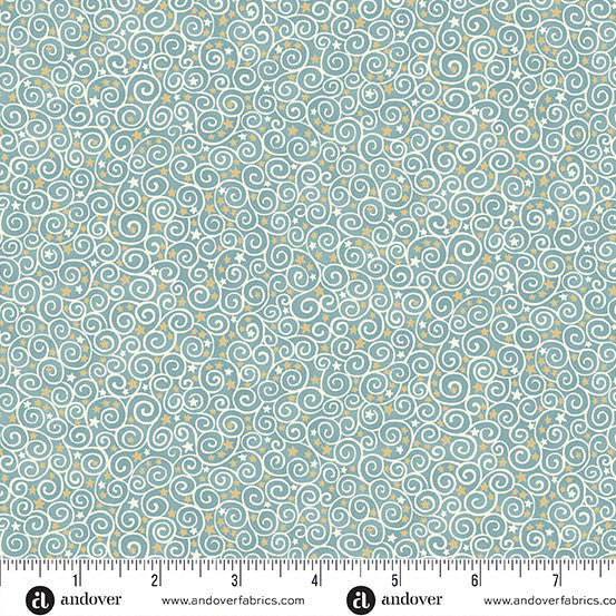Makower UK Charmed - Scroll Teal