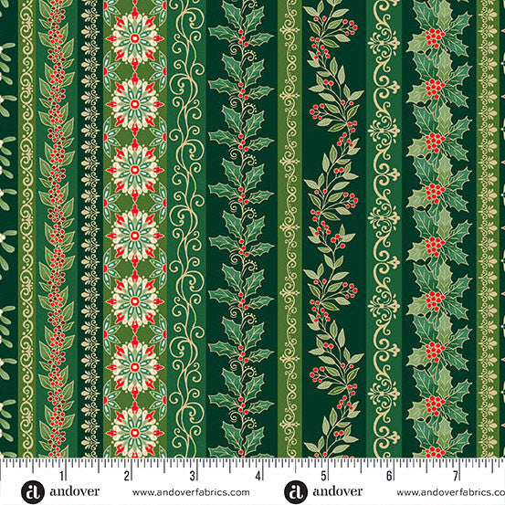 Makower UK Adorn - Garland Stripe Green