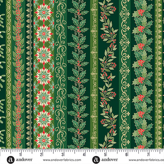 Makower UK Adorn - Garland Stripe Green