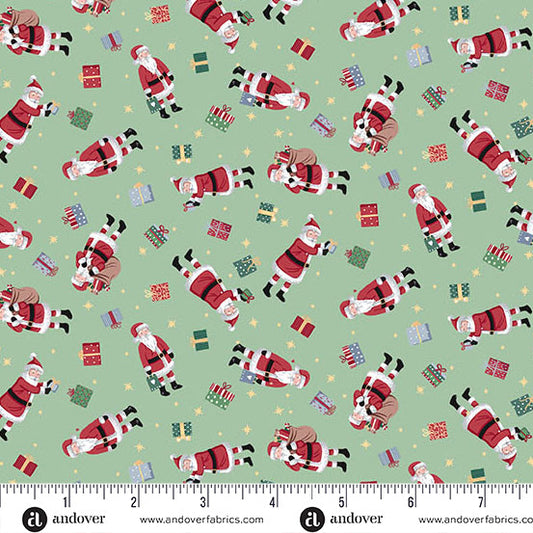 Makower UK Country Christmas - Santa Green