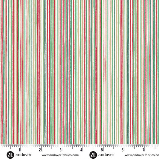 Makower UK Country Christmas - Fine Stripe Cream