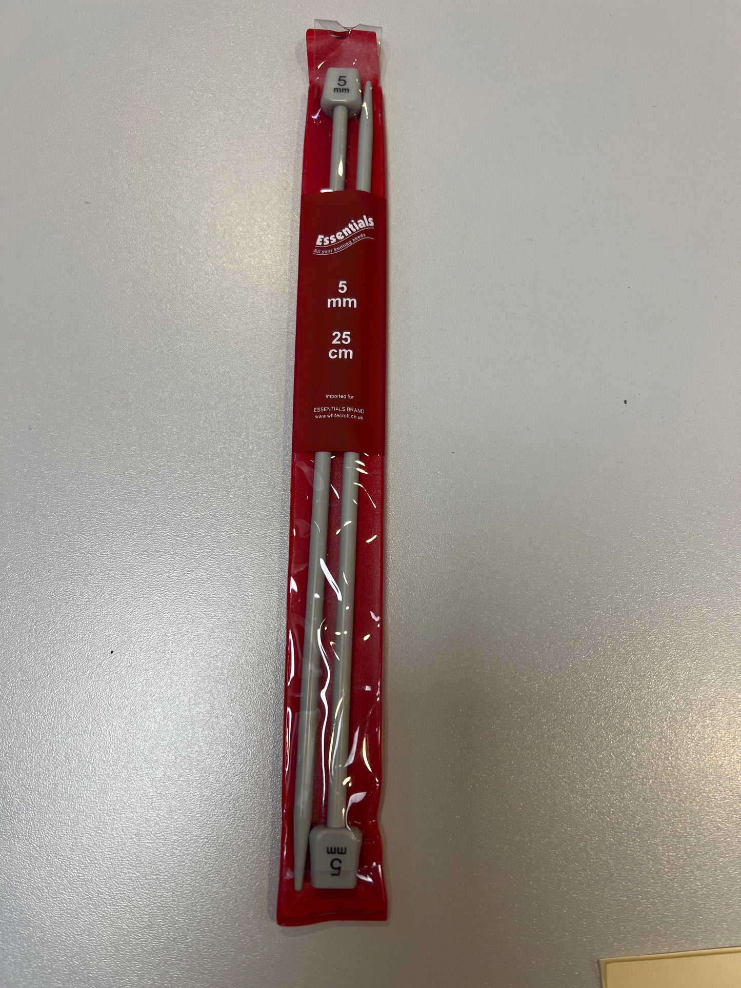 Essentials Whitecroft Aluminium Knitting pins. 5mm