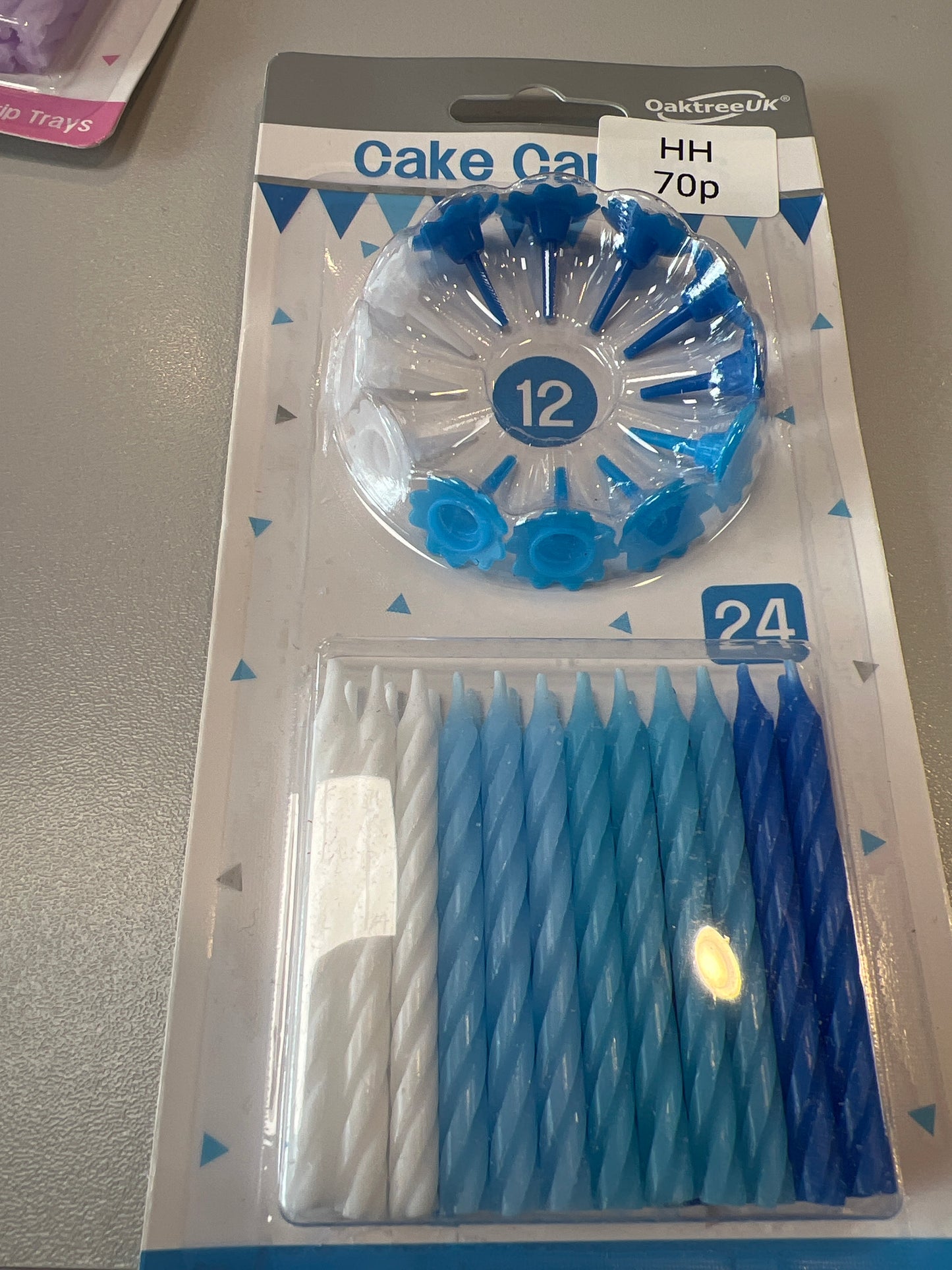 Blue mix cake candles