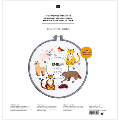 Rico Embroidery Pack Birth Picture Animals