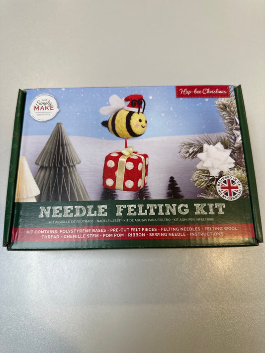 Hap bee Christmas needle felting kit