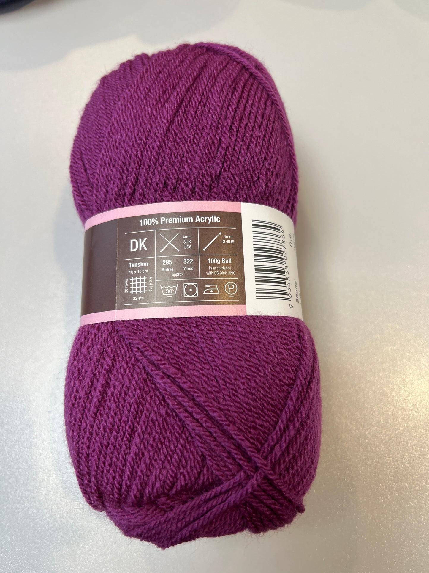 Stylecraft yarn in plum - close up detail