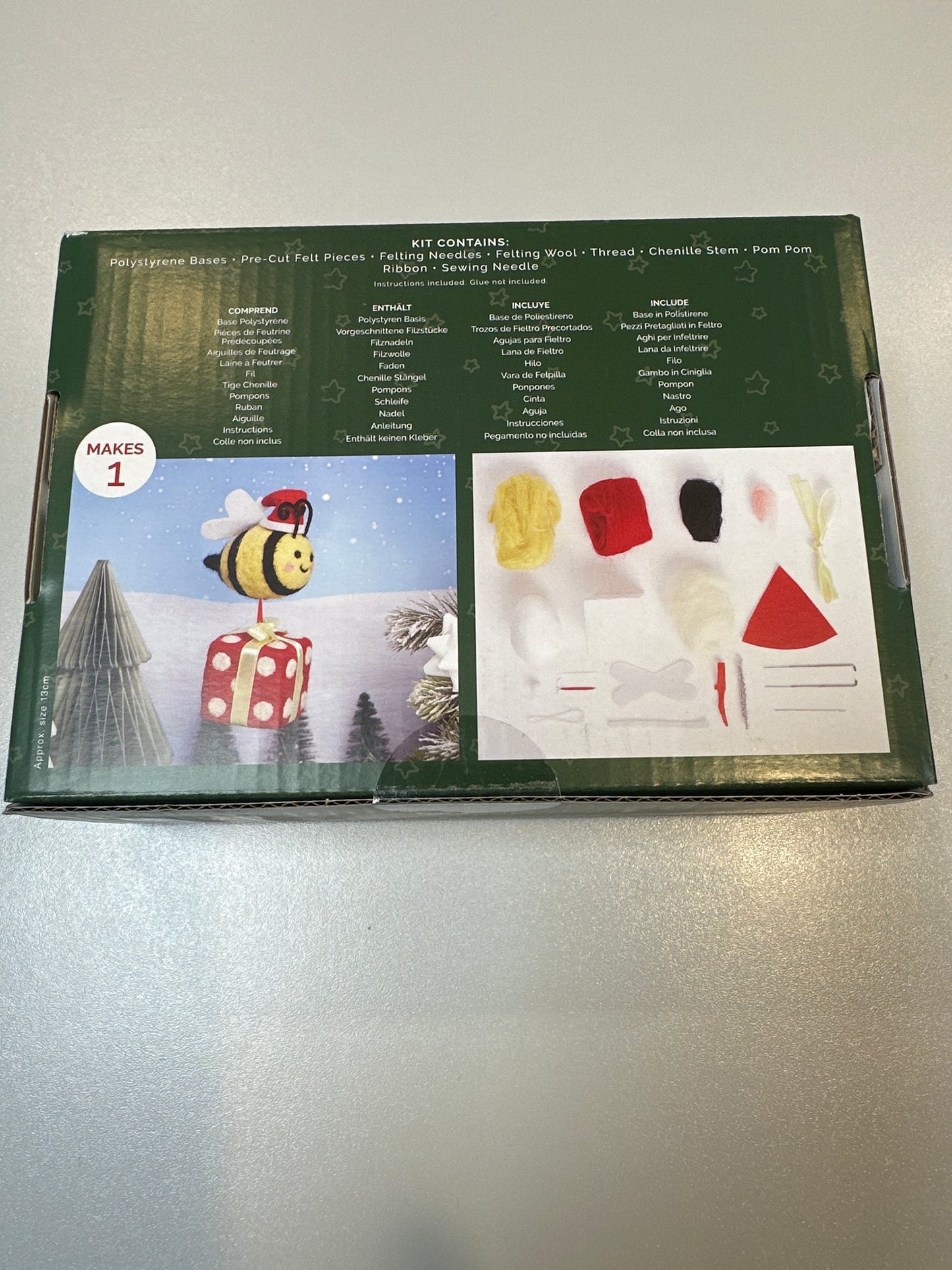 Hap bee Christmas needle felting kit