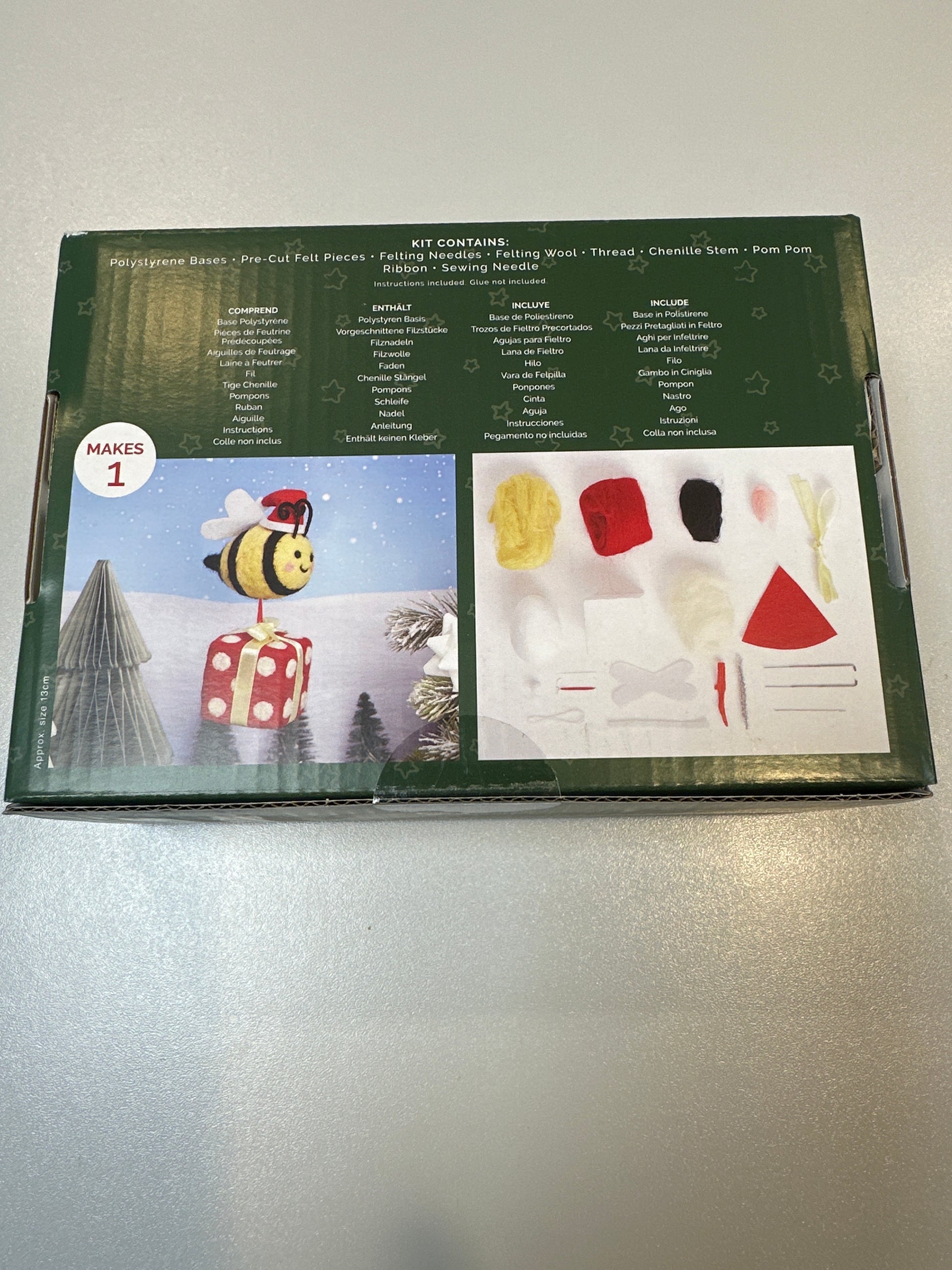 Hap bee Christmas needle felting kit