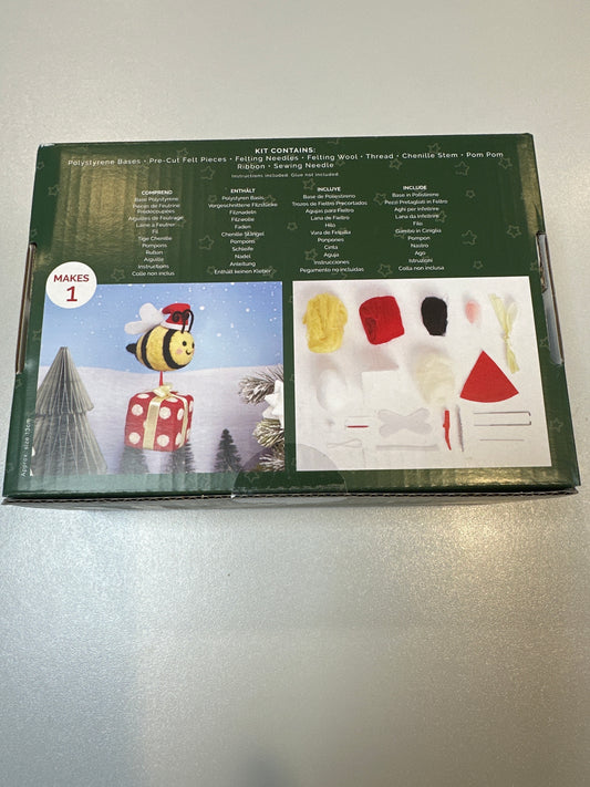 Hap bee Christmas needle felting kit