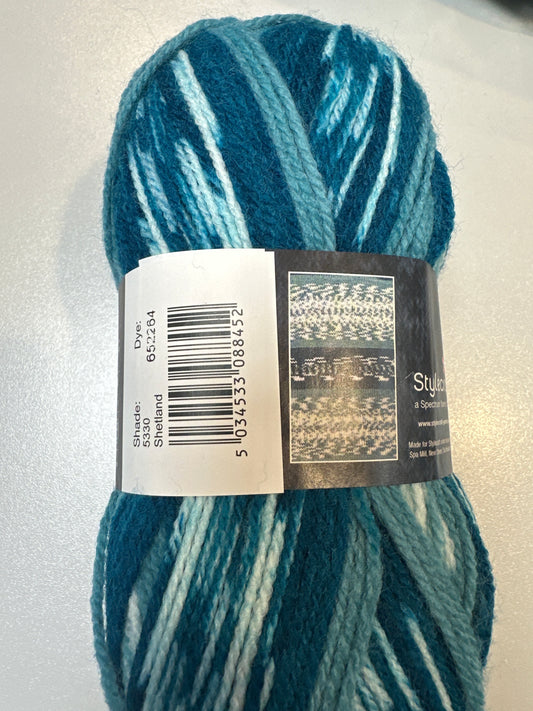Stylecraft Easy Fair Isle Effect Aran in Weight Yarn. Shetland. 5330 — 100% Premium Acrylic, Aran, 100g