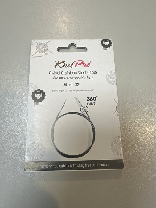 KnitPro Swivel S/Steel Cable for interchangeable tips